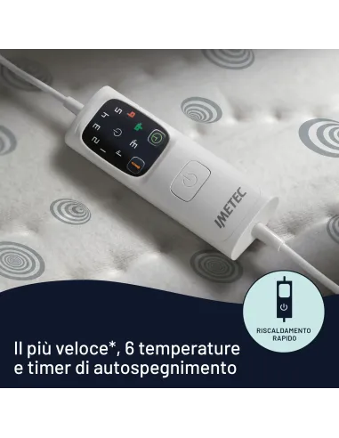Imetec Scaldasonno Adapto piazza e mezza 150 x 120 cm, Basso consumo, Tecnologia brevettata, Riscaldamento rapido, Temperatura