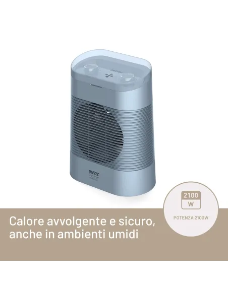 Imetec Silent Power Protection, Termoventilatore silenzioso, 2100 W, Timer programmabile, temperatura regolabile