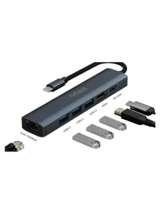 Nilox NXDSUSBC06 docking station per dispositivo mobile Grigio