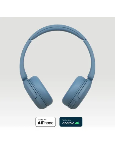 Sony Cuffie Bluetooth wireless WH-CH520 - Durata della batteria fino a 50 ore con ricarica rapida, stile on-ear - Blu