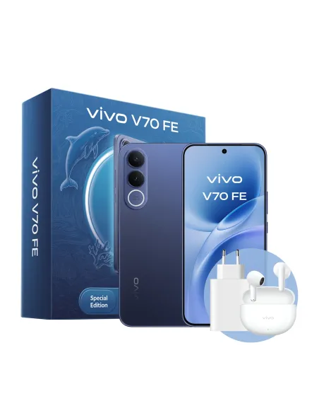 VIVO V70 FE + BUD 17,4 cm (6.83") Doppia SIM Android 16.0 5G USB tipo-C 8 GB 512 GB 7000 mAh Blu