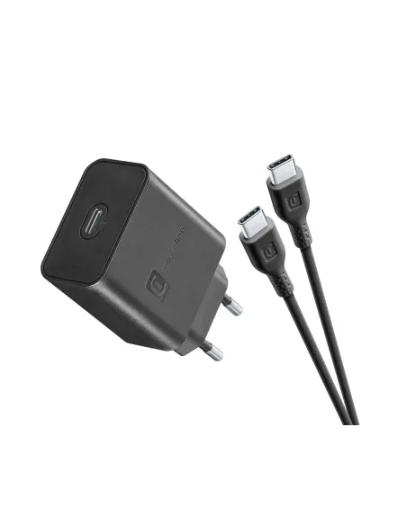 Cellularline Super Fast Charger Kit PD 45W Caricabatterie da rete USB-C 45W con cavo USB-C to USB-C