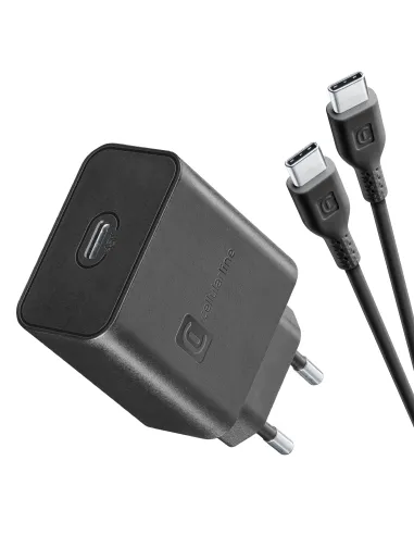Cellularline Super Fast Charger Kit PD 45W Caricabatterie da rete USB-C 45W con cavo USB-C to USB-C