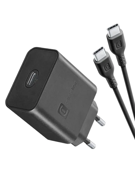 Cellularline Super Fast Charger Kit PD 45W Caricabatterie da rete USB-C 45W con cavo USB-C to USB-C