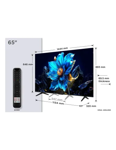 TCL P79K Serie Smart TV QLED 4K 65" 65P79K, Dolby Vision - Atmos, HDR10+, Google TV