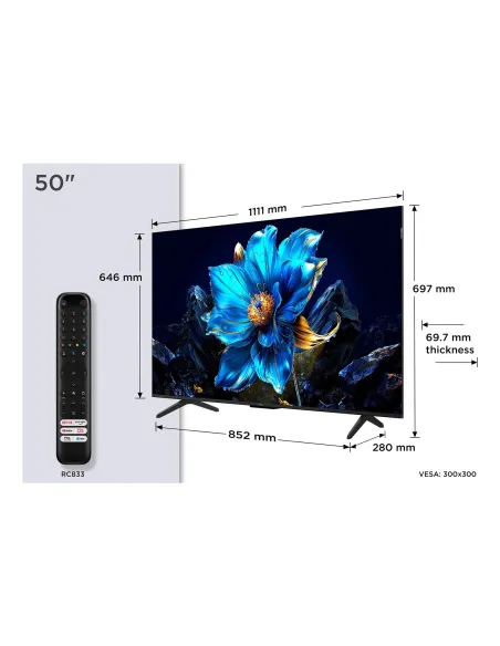 TCL P79K Serie Smart TV QLED 4K 50" 50P79K, Dolby Vision - Atmos, HDR10+, Google TV