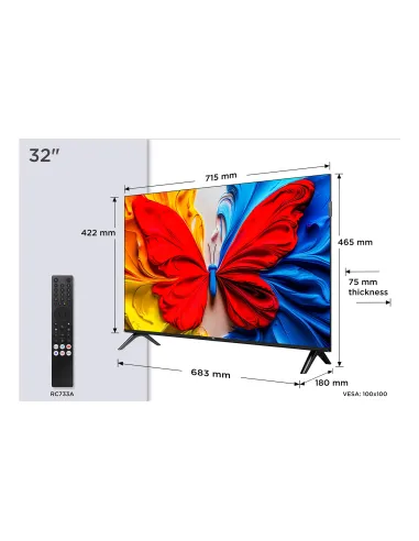 TCL S59K Serie Smart TV QLED FHD 32" 32S59K, Dolby Audio, HDR10, Android TV