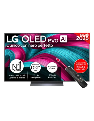 LG OLED evo AI OLED55C55LA TV Serie C5 55'' 4K, α9 Gen8, Brightness Booster, 40W, 4 HDMI, VRR 144Hz, Smart TV WebOS 25