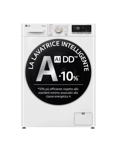 LG F4R7011TSWG Lavatrice 11kg AI DD, Classe A-10%, 1400 giri, TurboWash, Vapore