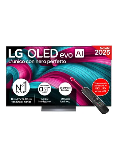 LG OLED evo AI OLED65C55LA TV Serie C5 65'' 4K, α9 Gen8, Brightness Booster, 40W, 4 HDMI, VRR 144Hz, Smart TV WebOS 25