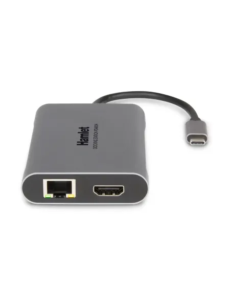 Hamlet HDKC-PD400H replicatore di porte e docking station per laptop Cablato USB 3.2 Gen 1 (3.1 Gen 1) Type-C Grigio