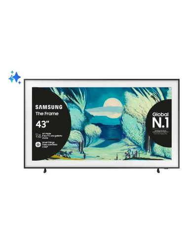 Samsung The Frame AI TV 43" QE43LS03FAUXZT 4K, Processore NQ4 AI Gen2, 4K AI Upscaling, Art Mode, Matte Display, Quantum HDR,