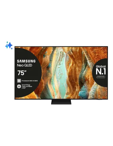 Samsung Neo QLED AI TV 75" QE75QN70FAUXZT 4K Mini LED, Processore NQ4 AI Gen2, 4K AI Upscaling, Motion Xcelerator 144Hz, Neo