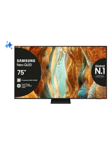 Samsung Neo QLED AI TV 75" QE75QN70FAUXZT 4K Mini LED, Processore NQ4 AI Gen2, 4K AI Upscaling, Motion Xcelerator 144Hz, Neo