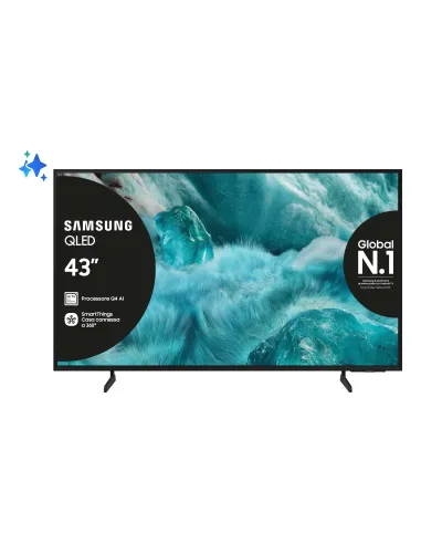 Samsung QLED AI TV 43" QE43Q7FAAUXZT 4K, Processore Q4 AI, 4K Upscaling, Color Booster Pro, OTS Lite, Slim Look Design, Vision