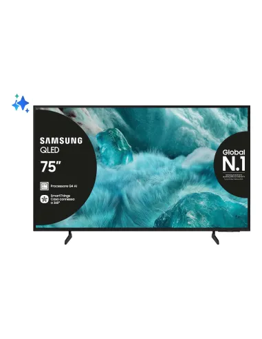 Samsung QLED AI TV 75" QE75Q7FAAUXZT 4K, Processore Q4 AI, 4K Upscaling, Color Booster Pro, OTS Lite, Slim Look Design, Vision