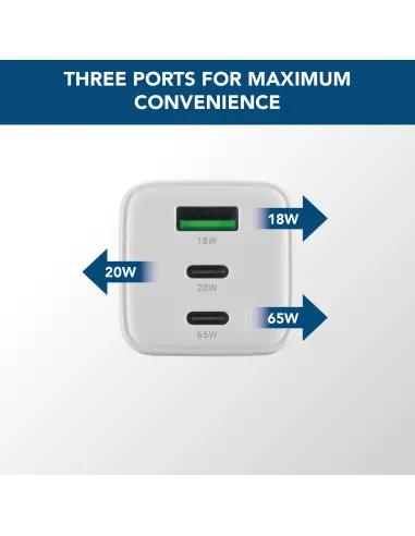 Cellularline Multipower 65W Kit - Smartphone, tablet e laptop Caricabatterie da rete 65W con cavo USB-C to USB-C incluso