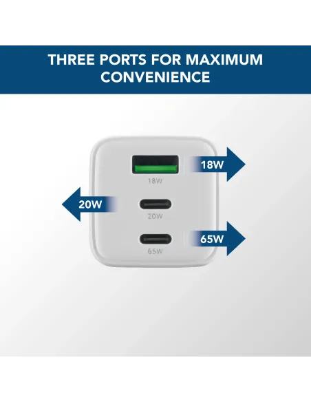 Cellularline Multipower 65W Kit - Smartphone, tablet e laptop Caricabatterie da rete 65W con cavo USB-C to USB-C incluso