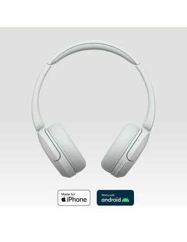 Sony Cuffie Bluetooth wireless WH-CH520 - Durata della batteria fino a 50 ore con ricarica rapida, stile on-ear - Bianco