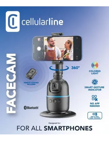 Cellularline Facecam Supporto per telefono con riconoscimento automatico del volto
