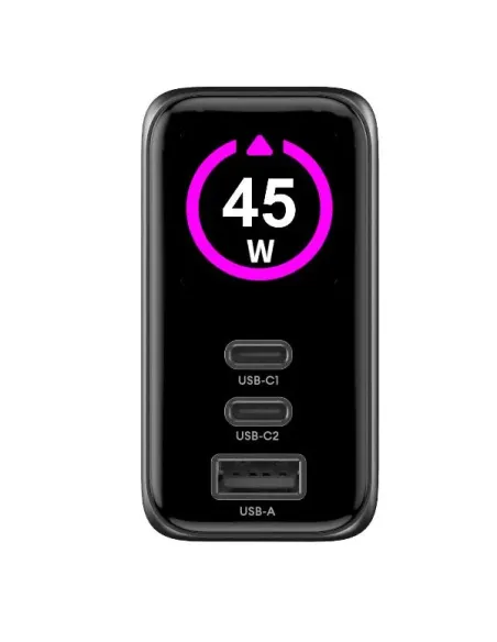 Celly TCSCREEN2C1A45W Caricabatterie per dispositivi mobili Universale Nero AC Ricarica rapida Interno