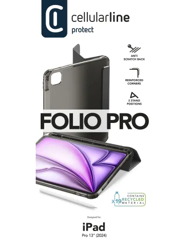 Cellularline Folio - iPad Pro 13" (M5) (M4) Custodia per tablet con funzione stand