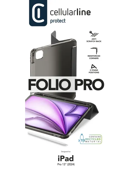 Cellularline Folio - iPad Pro 13" (M5) (M4) Custodia per tablet con funzione stand