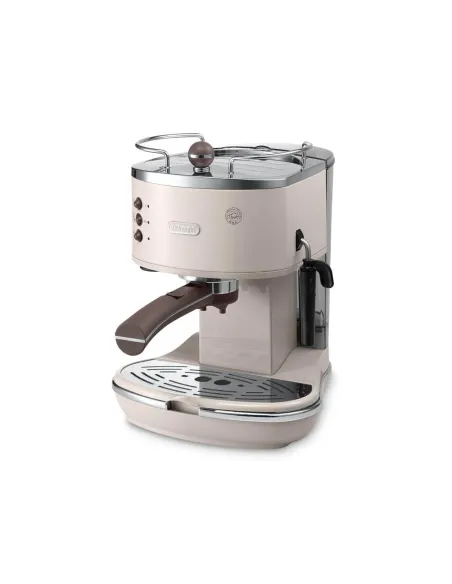 De’Longhi Icona Vintage - Macchina da Caffè Manuale Espresso e Cappuccino, Polvere e Cialde ESE,1.4L, Beige (ECOV311.BG)