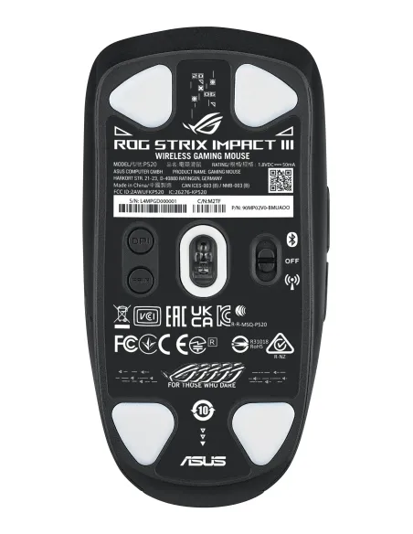 ASUS ROG Strix Impact III Wireless mouse Gaming Ambidestro RF senza fili + Bluetooth Ottico 36000 DPI