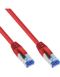 InLine Cavo patch Lan, S FTP(PiMf), Cat.6a, 500MHz, CU, halogenf., rosso, 1m