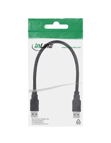 InLine Cavo USB 3.0 A maschio A maschio, nero, 0,3m
