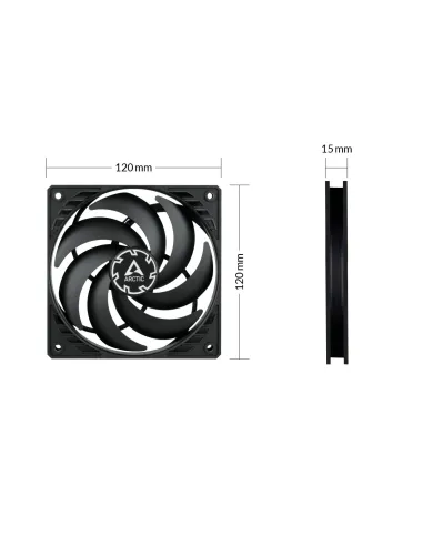 ARCTIC P12 Slim PWM PST Case per computer Ventilatore 12 cm Nero 1 pz