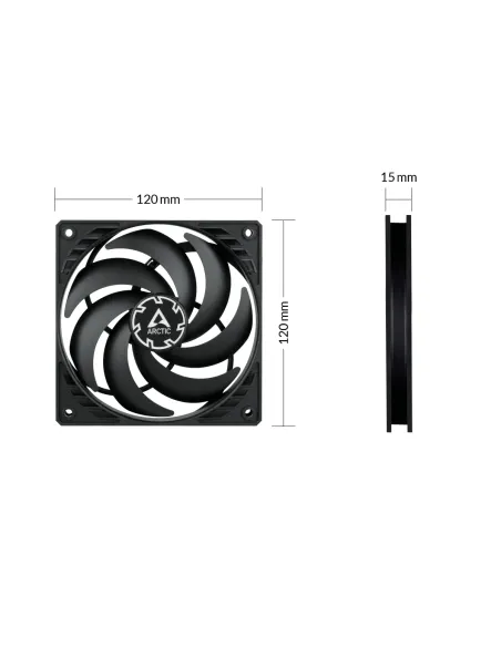 ARCTIC P12 Slim PWM PST Case per computer Ventilatore 12 cm Nero 1 pz