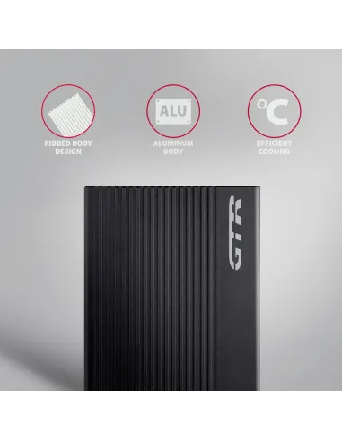 Axagon EE25-GTR USB-C 3.2 Gen 2 - SATA 6G 2.5\" externes Festplattengehäuse geriffelt Box esterno HDD SSD Nero 2.5"