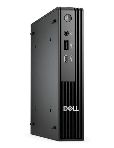 Mini PC DELL Pro Micro QCM1250 con Intel Core Ultra 7, 16 GB di RAM e 512 GB SSD, ideale per spazi di lavoro ridotti.