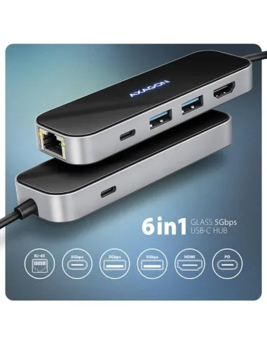 Axagon HMC-6GLN replicatore di porte e docking station per laptop
