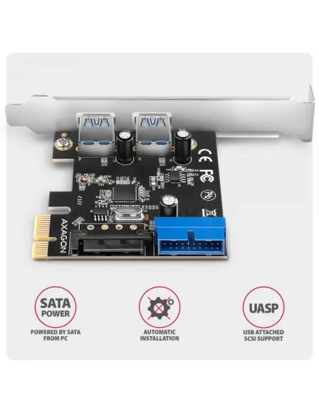 Axagon PCEU-232RS scheda di interfaccia e adattatore Interno USB 3.2