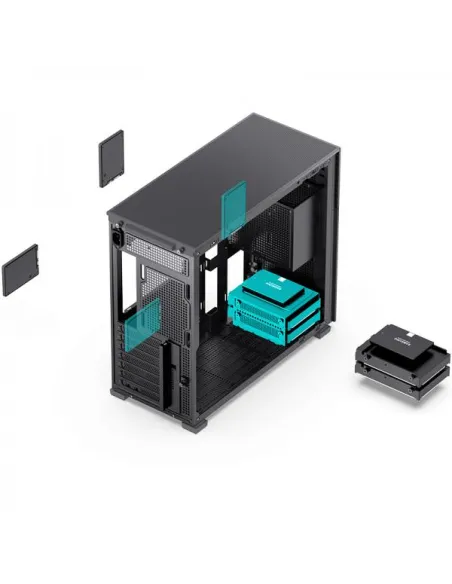 Jonsbo D41 Screen ATX Case, Tempered Glass - black