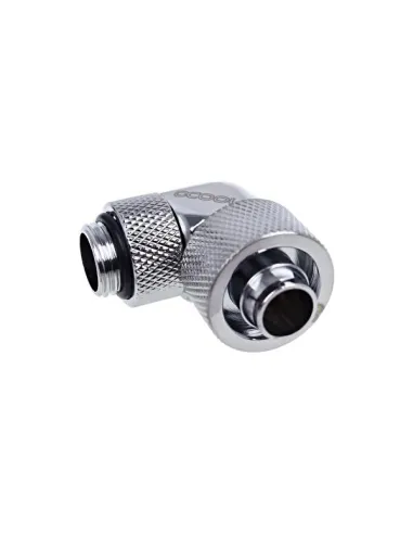 Alphacool Eiszapfen Anschluss 90 Grad G1/4 Zoll AG auf 16/10mm - drehbar, chrome silber