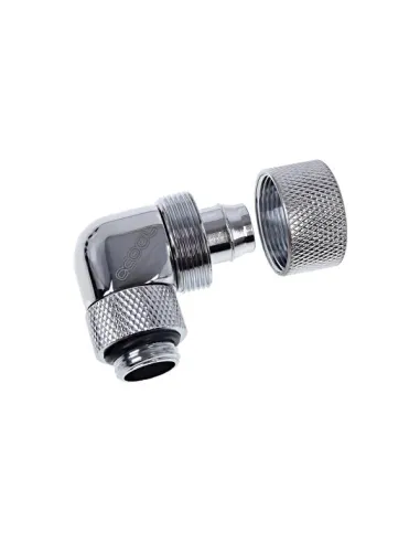 Alphacool Eiszapfen Anschluss 90 Grad G1/4 Zoll AG auf 16/10mm - drehbar, chrome silber