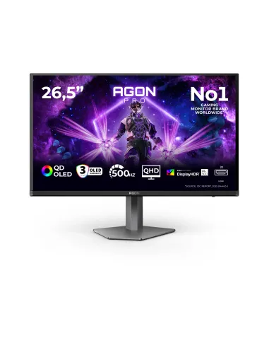 AOC AGON PRO AG276QKD2 Monitor PC 67,3 cm (26.5") 2560 x 1440 Pixel Quad HD QD-OLED Nero, Grigio
