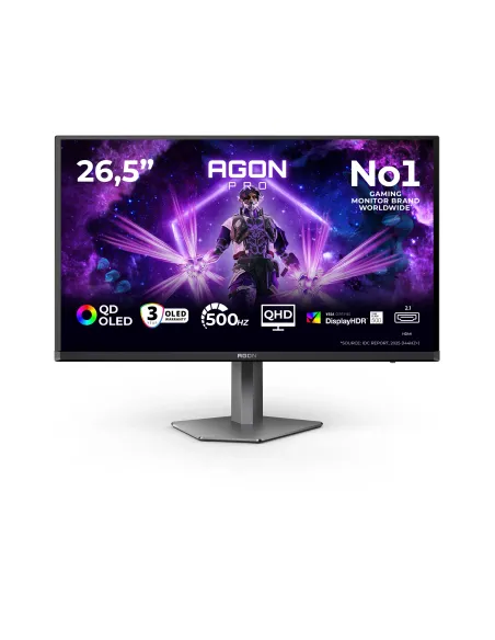 AOC AGON PRO AG276QKD2 Monitor PC 67,3 cm (26.5") 2560 x 1440 Pixel Quad HD QD-OLED Nero, Grigio