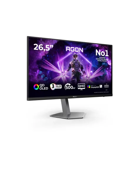 AOC AGON PRO AG276QKD2 Monitor PC 67,3 cm (26.5") 2560 x 1440 Pixel Quad HD QD-OLED Nero, Grigio