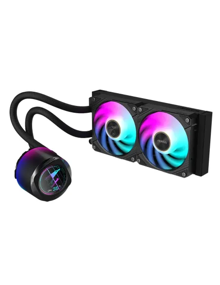 GIGABYTE AORUS WATERFORCE X II 240 Raffreddamento a liquido per CPU AIO - 2x ventole ARGB da 120 mm, LCD a colori, DAISY-CHAIN,