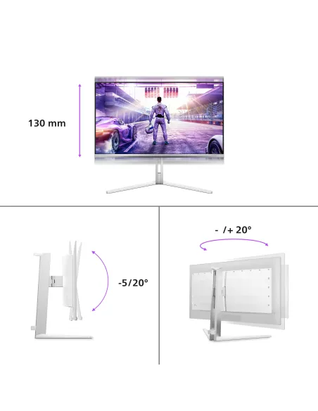 Philips Evnia 8000 27M2N8500 00 Monitor PC 67,3 cm (26.5") 2560 x 1440 Pixel Quad HD QD-OLED Bianco