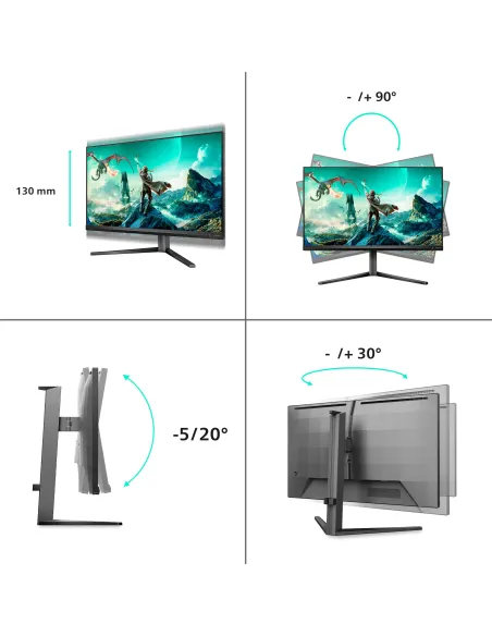 Philips Evnia 3000 27M2N3800A 00 Monitor PC 68,6 cm (27") 3840 x 2160 Pixel 4K Ultra HD LCD Nero