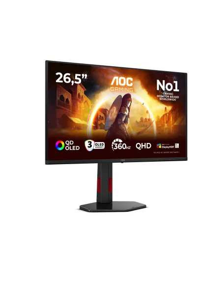 AOC G4 Q27G4SDR Monitor PC 67,3 cm (26.5") 2560 x 1440 Pixel Quad HD QD-OLED Nero, Rosso