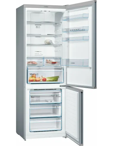 Bosch Serie 4 KGN49XLEA Frigorifero Combinato da libera installazione 203 x 70 cm Metal look Classe E