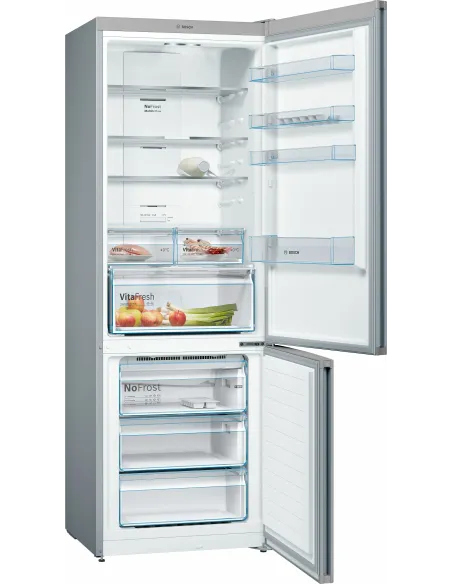 Bosch Serie 4 KGN49XLEA Frigorifero Combinato da libera installazione 203 x 70 cm Metal look Classe E