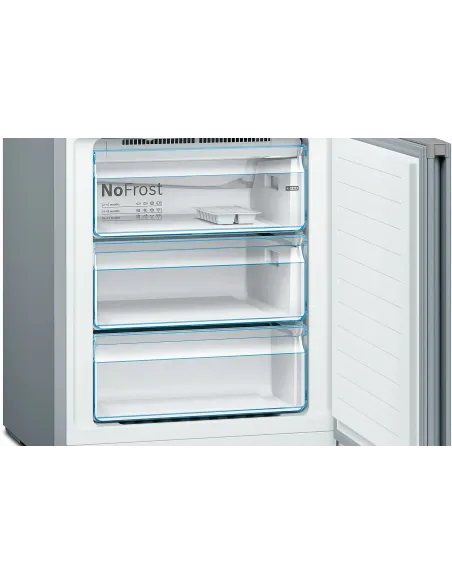 Bosch Serie 4 KGN49XLEA Frigorifero Combinato da libera installazione 203 x 70 cm Metal look Classe E
